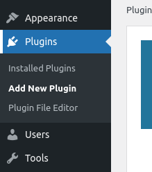 Appearence -> Plugin