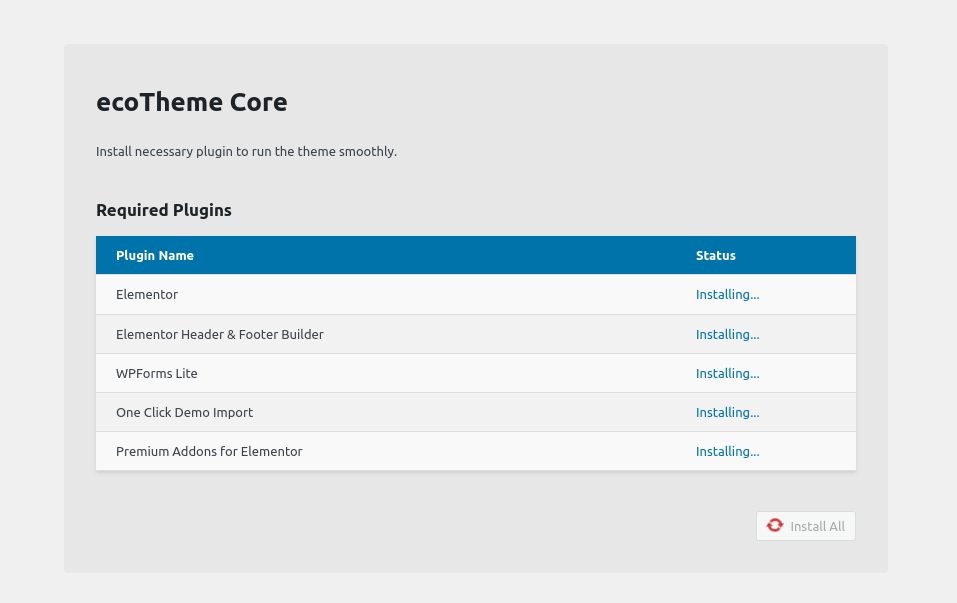 Required Plugins Installting